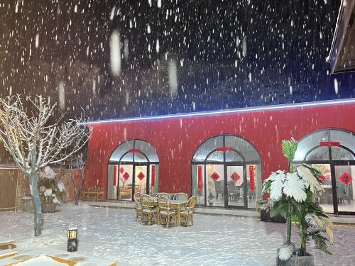 青云镇尤家湾村特色庭院雪景